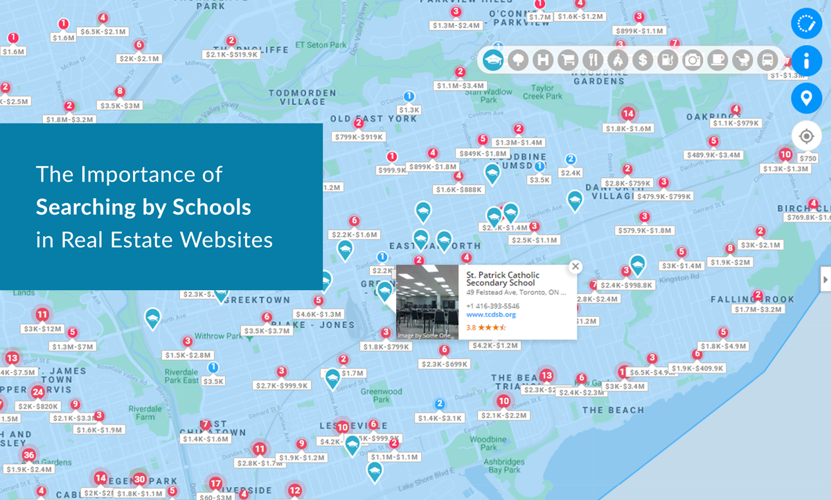 real estate website map search